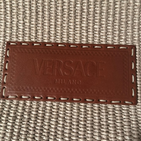 Versace Barocco Athena Woven Raffia tote bag